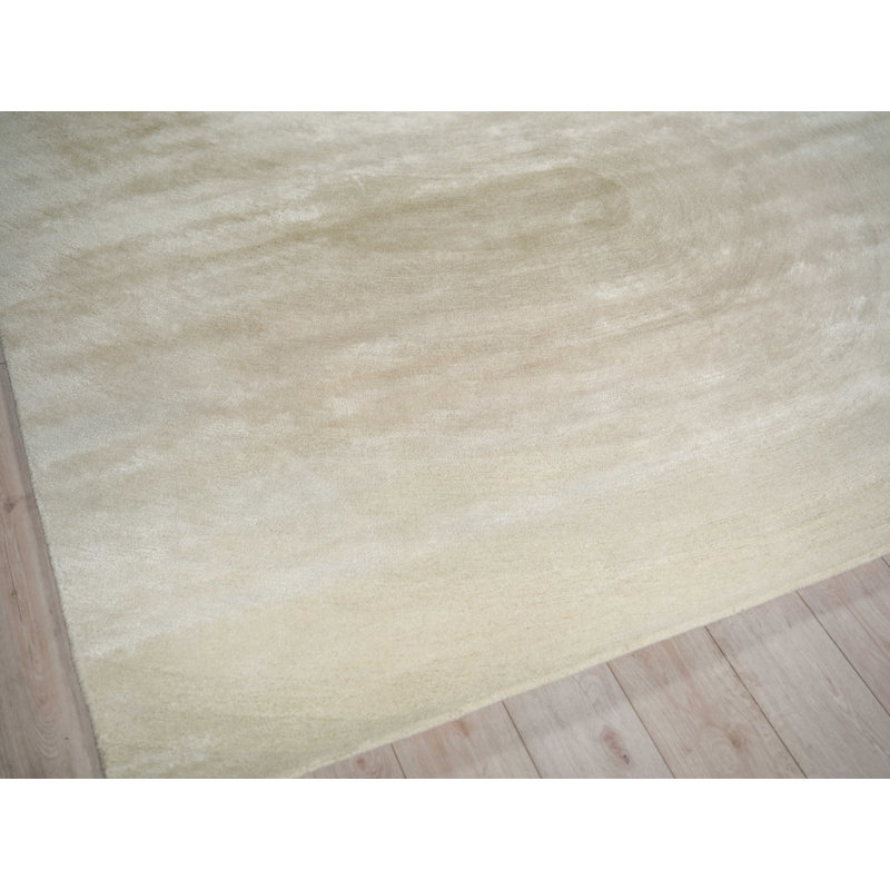 Mitomo Handmade Wool/Bamboo Silk, Pearl Area Rug, Rectangle 10' x 14'