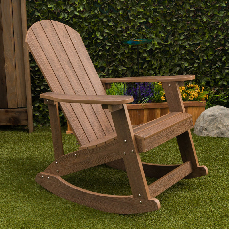 Chaise berçante pliante 39 po Adirondack, Brun