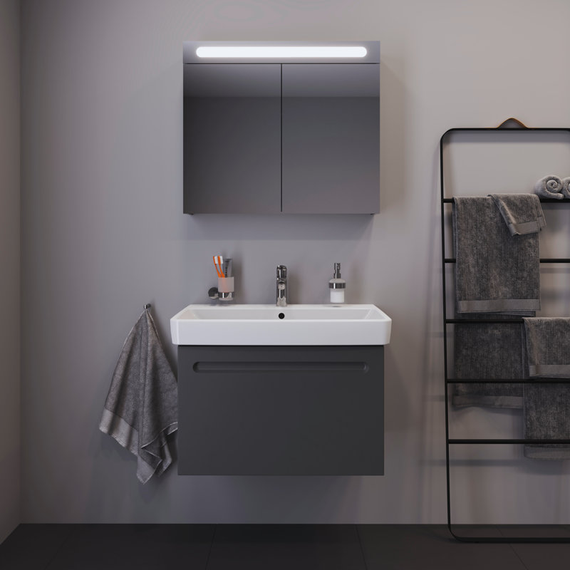 Duravit No.1 29.75" White Ceramic Rectangular Wall Mount Bathroom Sink with Overflow