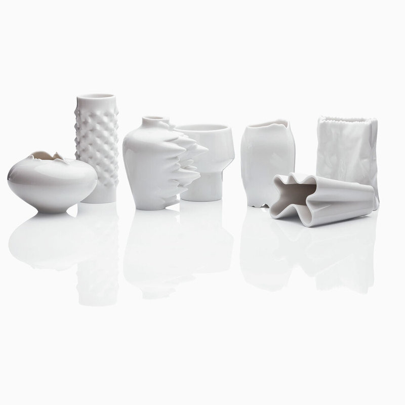 Miniature Porcelain China Table Vase, White
