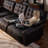 Oversized Sectional Couches for Living Room FSC Certified Pu Leather Cloud Couch Sleeper Sofa Adjustable Back Chaise Detachable Armrest Cushion (Black, 158"- 4 Seat)-1189098105-1189098103