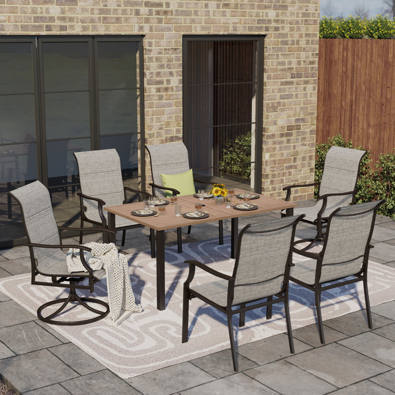 Argyri 6 - Person Patio Dining Set with Rectangular Table