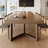 Modern Minimalist Solid Wood Iron Triangle Conference Table with Power Sockets-2023418856