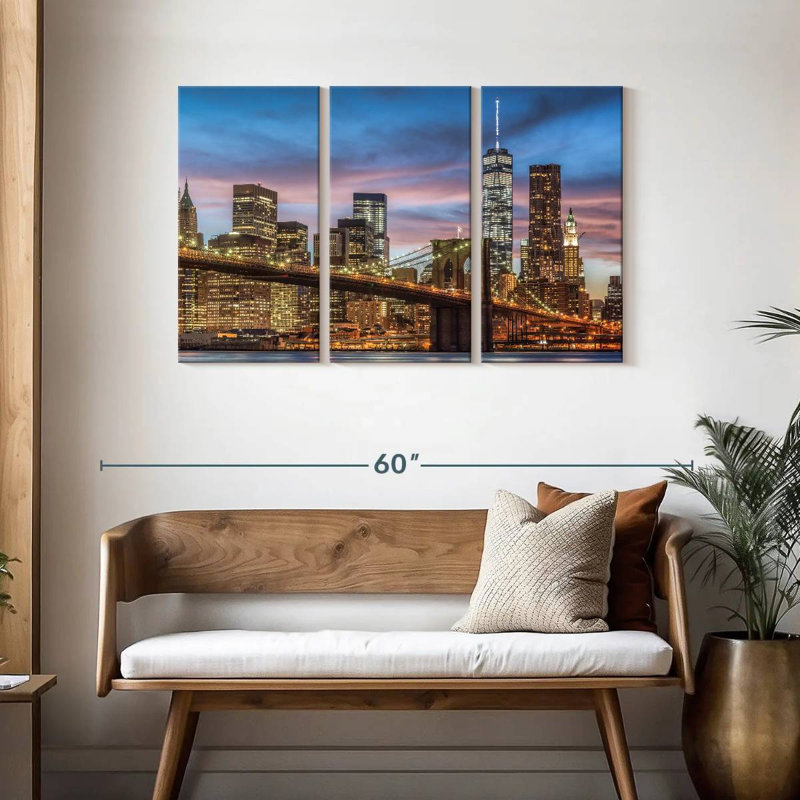 Lilie Brooklyn Bridge Skyline, H 28 po x l 45 po