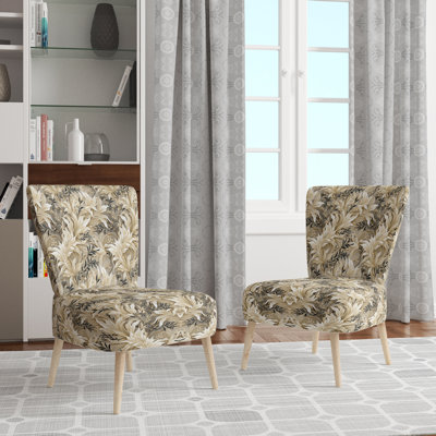 Chaise d'appoint rembourrée beige Driftwood Zen Tropical
