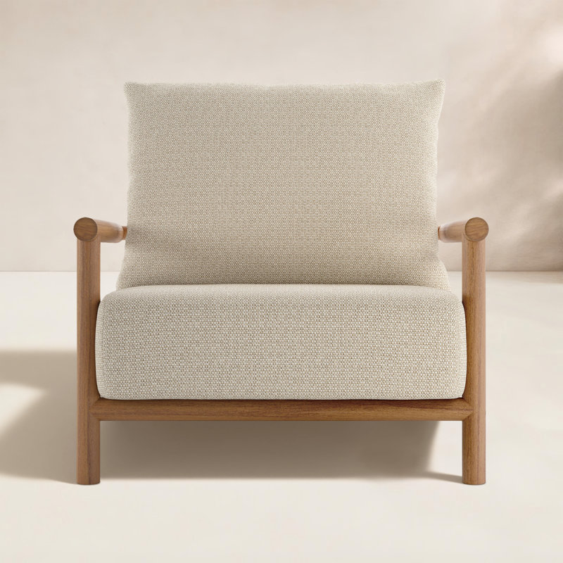 Cardiff Outdoor Teak Lounge Chair, Natural Teak