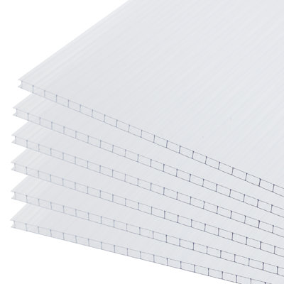 Panneaux en polycarbonate à double paroi 6 pièces Aoodor