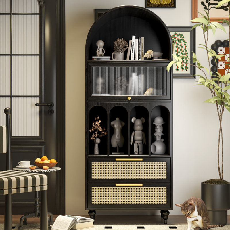 Vitrine arquée French French, Noir