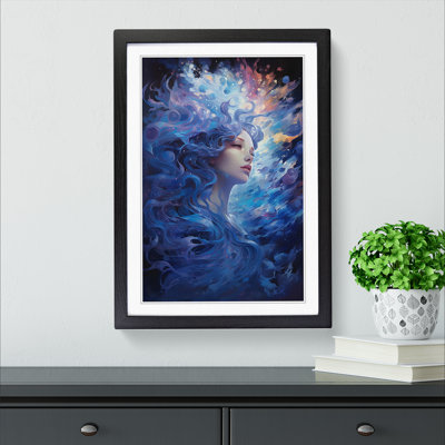 Aquarius Zodiac Contemporary Art - Framed Print