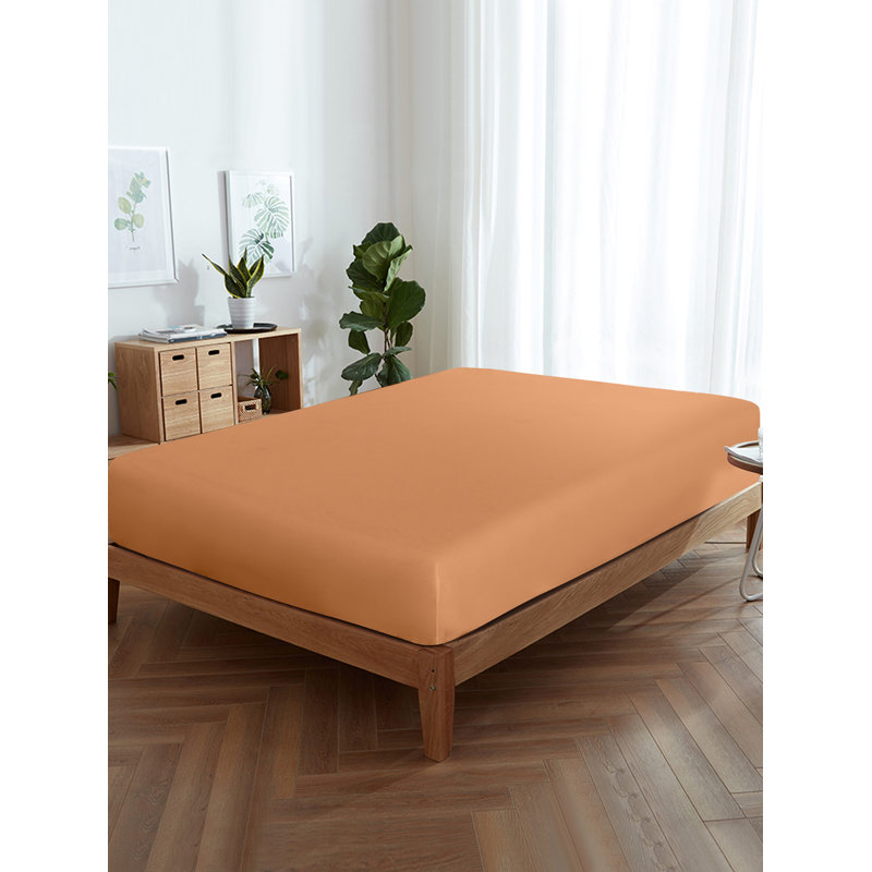 Microfiber Fitted Sheet, Pale Orange, California King