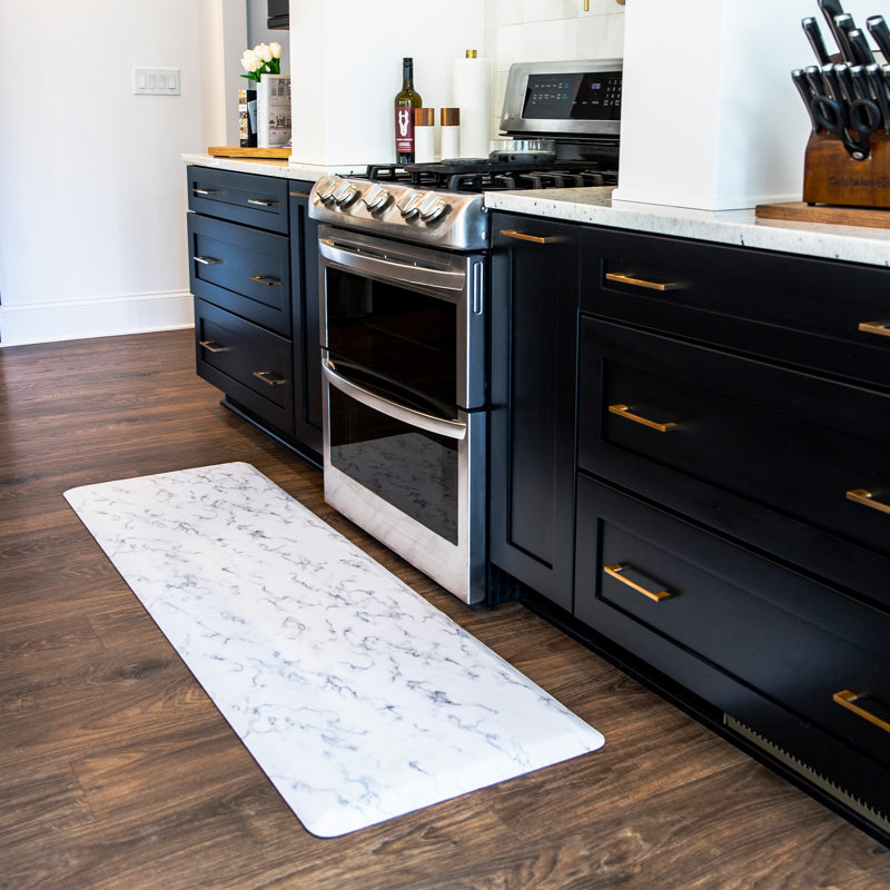 Tapis de cuisine antidérapant en marbre Happy Feet, Tapis de couloir 1 pi 10 po x 6 pi