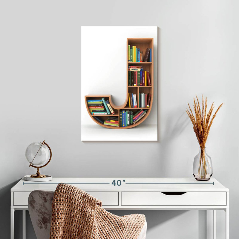 Keiri Letter J Bookshelf, 24" H x 16" W