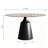 35" Modern Round Dining Table, Premium 10mm Smoked Glass & Heavy Carbon Steel Pedestal Base, Space-Saving Small Kitchen Table