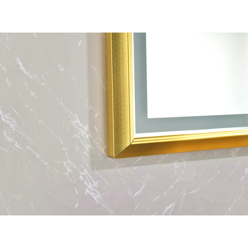 72 po X P 48 po Miroir de salle de bain H, Doré