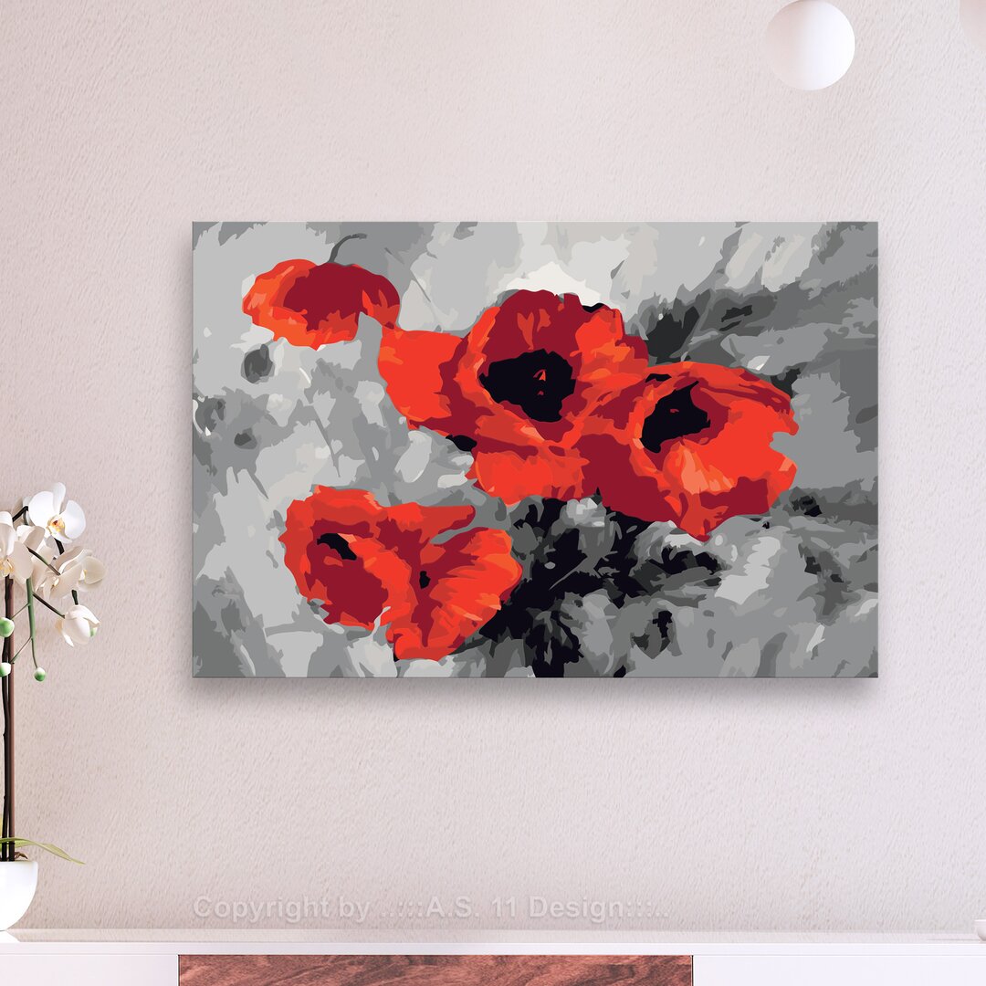 Leinwandbild Bouquet of Poppies Malen nach Zahlen