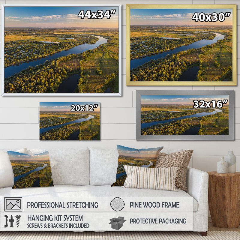 Mississippi River Historic of Arkansas, reproduction d'art sur toile, Cadre photo argenté, H 12 po x l 20 po x P 1 po