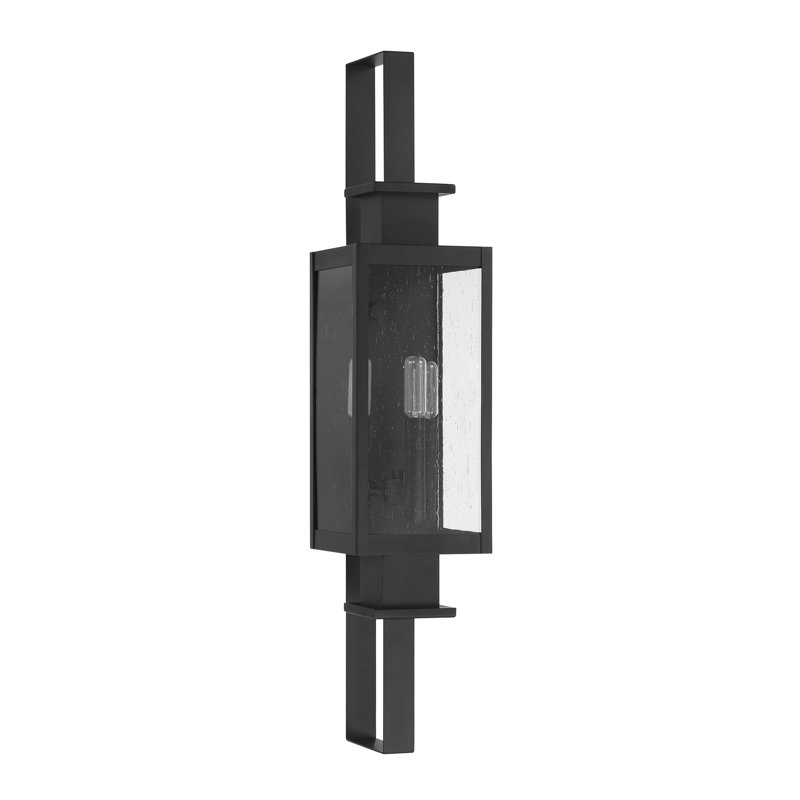 Ascott 2-Light Outdoor Wall Lantern in Matte Black, 26.75'' H x 5.5'' W x 5.5'', 2 Light