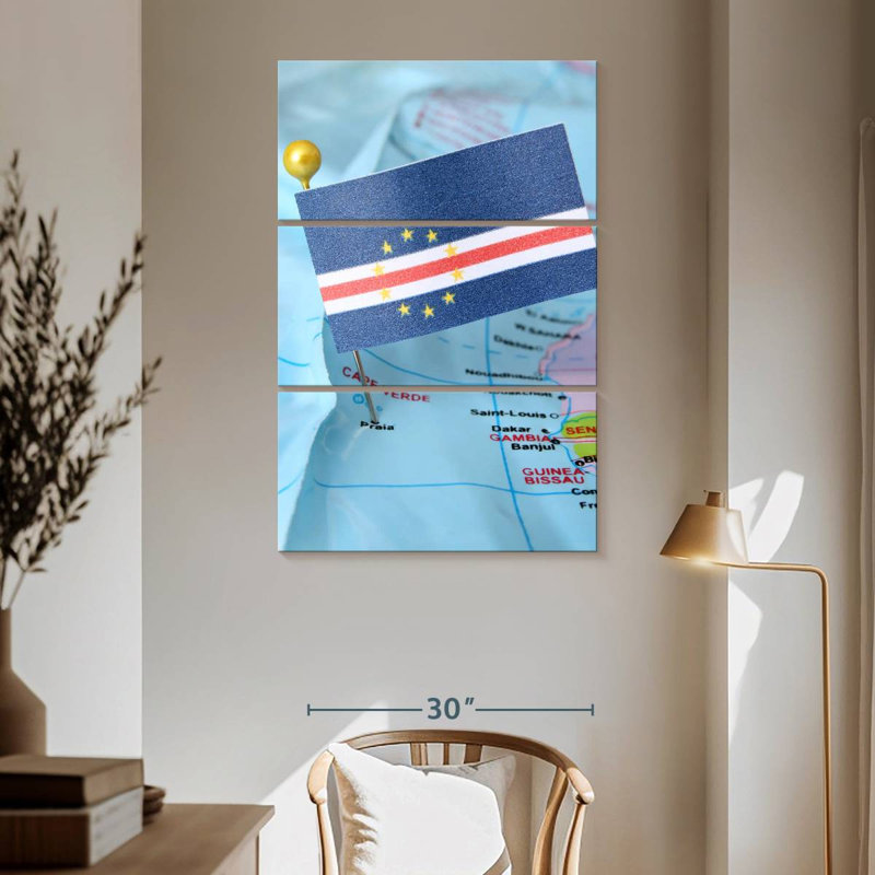 Borges Cape Verde Flag And Map, 65" H x 42" W