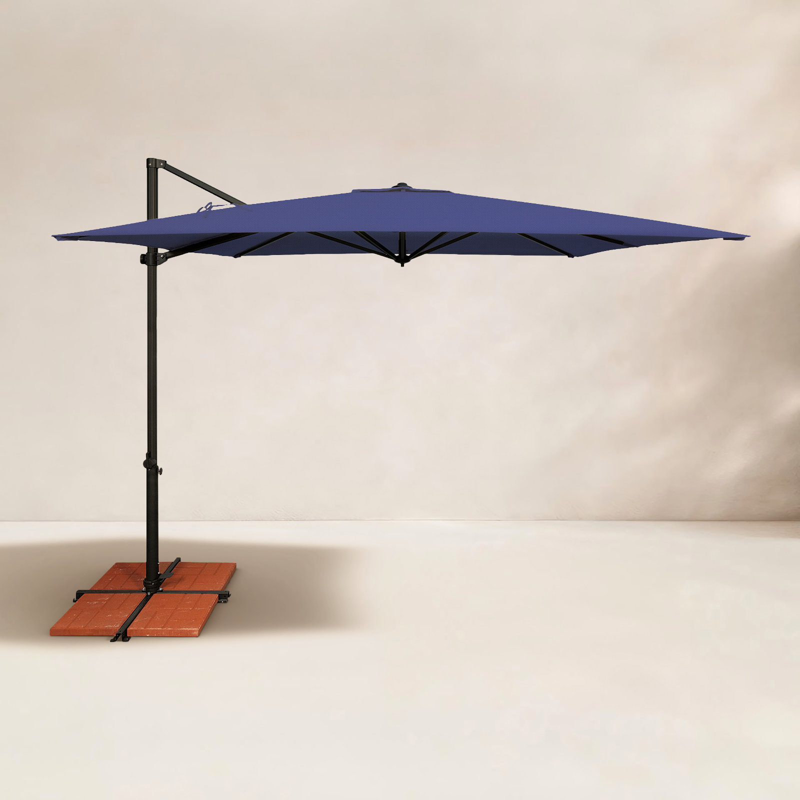 Cora 8.6' Sunbrella® Cantilever Umbrella, Blue Sky, Black