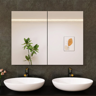 40" X 30" Black Medicine Cabinets With Mirror Recessed Or Surface Wall-Mounted Aluminum Alloy Vanity Mirror With Storage
