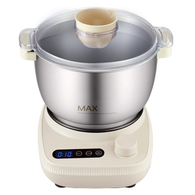 Pétrin électrique de 5,3 litres avec fonction fermentation, idéal pour les pizzas, les pâtes et le levain, cuve en acier inoxydable 304, minuterie, panneau de commande intuitif, machine à pétrir la pâte pour la maison