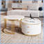 Table basse gigogne moderne 2 pièces avec tiroirs de rangement, décoration dorée compacte pour le salon