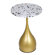 Shameria Exotic Concrete Terrazzo Gold Pedestal End Table