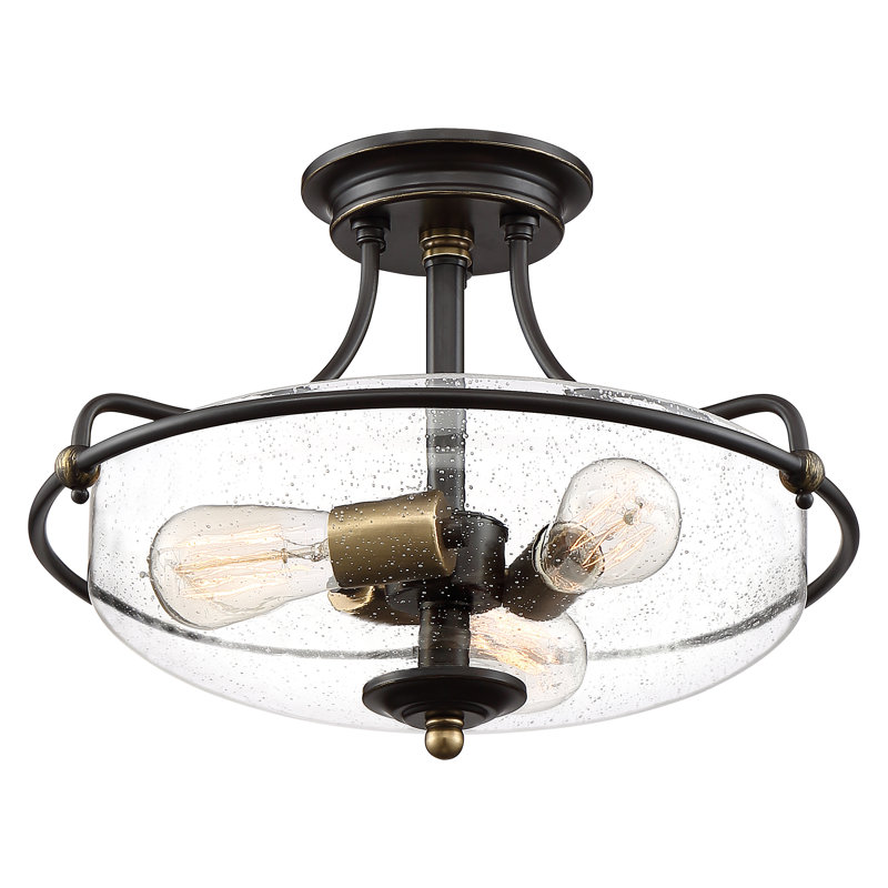 Plafonnier semi-encastré 3 lumières Ampelio 17 po
