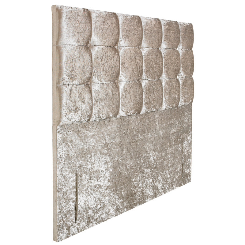 Barlow Upholstered Velvet Panel Headboard, Super King (6'), Mink