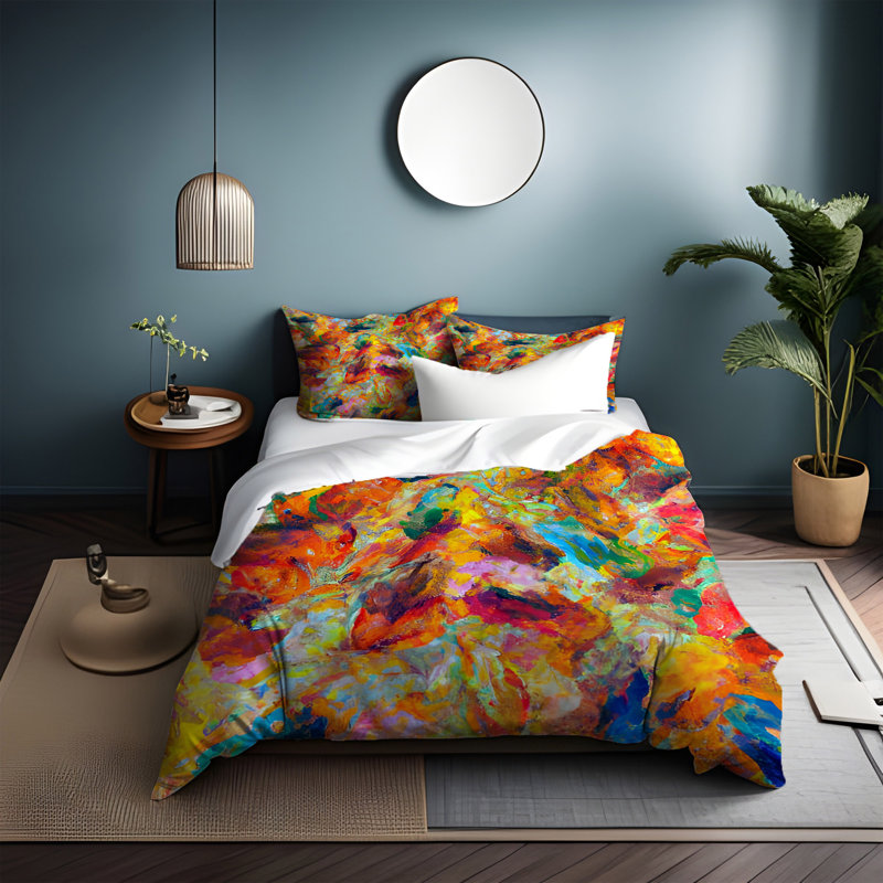 Polyester Abstract Duvet Cover, Twin Duvet Cover + 1 Queen Sham