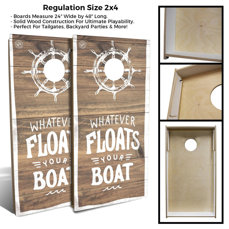2' X 4' Whatever Floats Your Boat Cornhole Board Set With Carry Case
