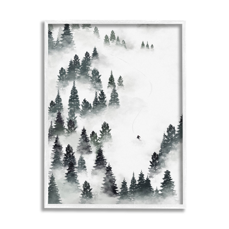 Hiver, ski, pente, montagne, estampe numérique par Ziwei Li, H 14 po x l 11 po x P 1,5 po, Estampe numérique Farmhouse