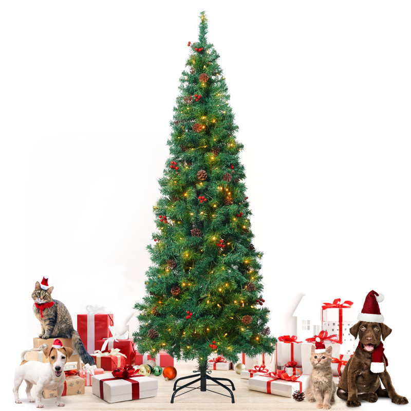 Arbre de Noël artificiel illuminé 6 pi avec 250 lumières DEL et 618 branches, 6'