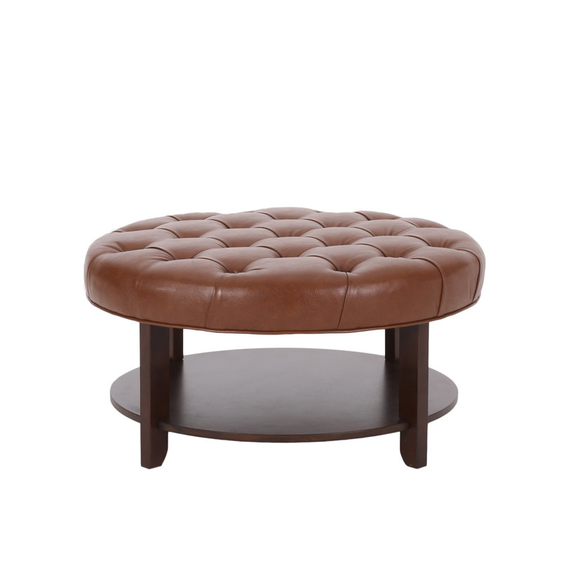 ROUND OTTOMAN, Light Brown