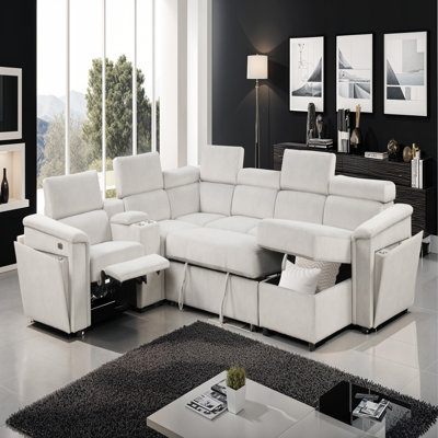Canapé-lit modulaire inclinable électrique de style moderne en bois