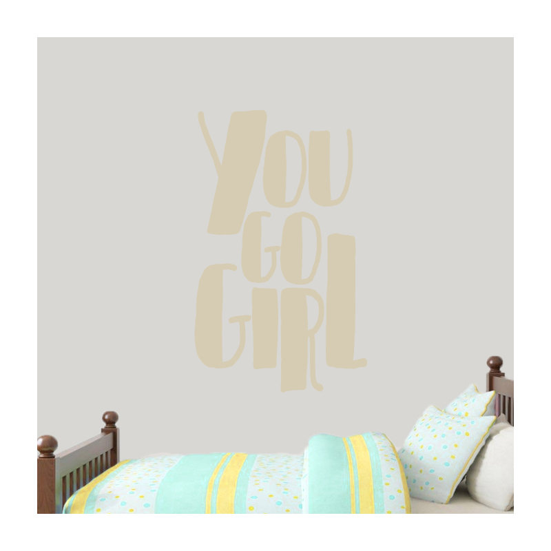 Décalcomanie murale "you go fille", Beige