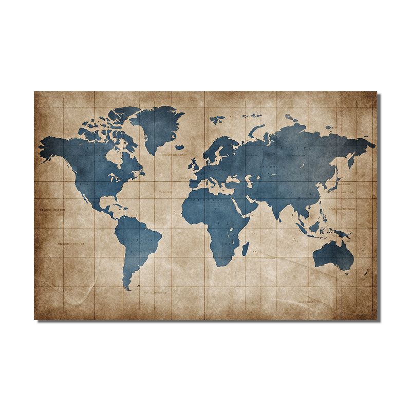 Ancienne carte du monde II - art mural carte du monde