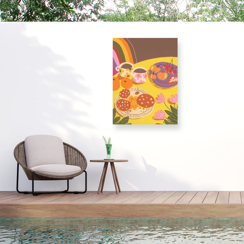 Table bolognaise sur une impression sur toile, H 19 po x l 14 po