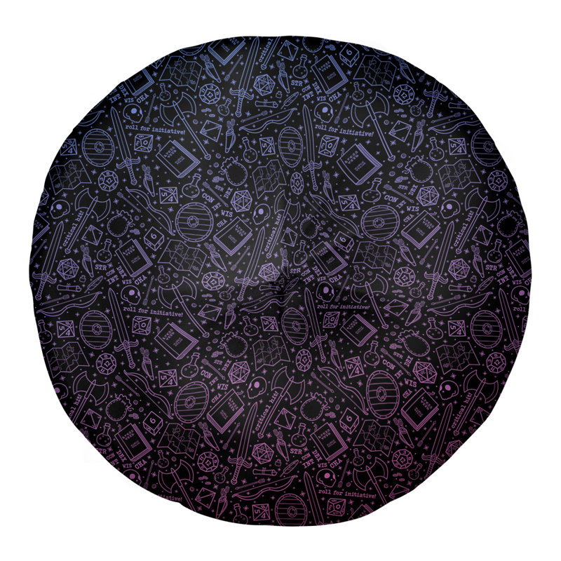 Coussin de sol Katelyn Elizabeth, 26 po x 26 po, Noir / Bleu / Rose