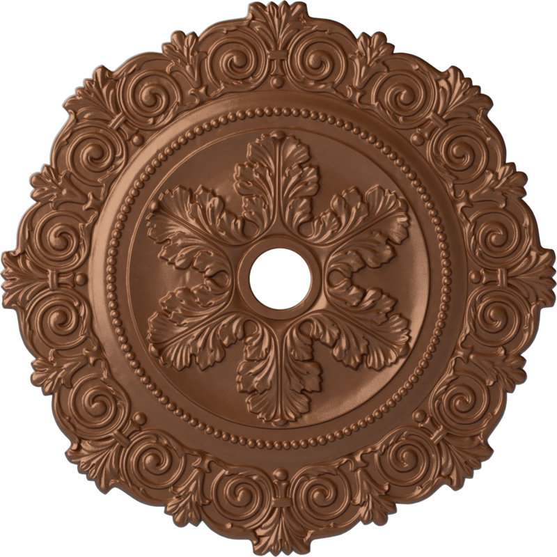 Endurathane Scroll Medallion, 33 1/4"OD x 3 5/8"ID x 1"P (Fits Canopies up to 3 5/8"), Factory Primed, Primed
