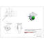 Ensemble de roulettes pivotantes en poly 4 sur 4 en fonte verte avec roulements et freins / SCC-30CS420-PUR-FR-TLB-4