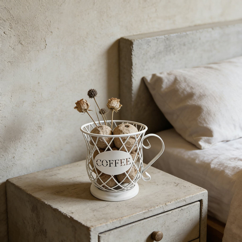Organisateur de porte-dosettes de café, panier de rangement en forme de K-Cup en forme de tasse avec capacité de 35 dosettes, organisateur de comptoir multi-usage pour bar à café, cuisine et bureau