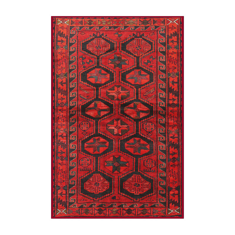 Tapis rouge à motif sud-ouest, Rectangle 5 pi x 7 pi