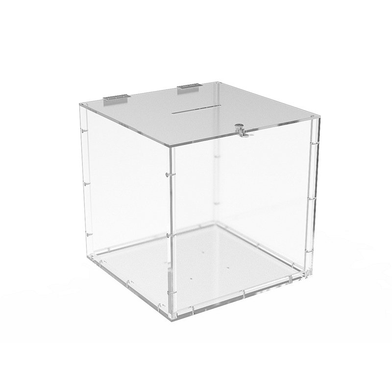 Fixturedisplays® 15X15x15" Clear Plexiglass Large Tithing Box Offering Box Ballot Box 14316-BOX