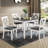Dining Chairs Only, Wooden Dining Chairs Set Of 4, Kitchen Chair With Padded Seat, Upholstered Side Chair For Dining Room, Living Room, Kitchen, Grey & White Two Tone-198186280-198186287