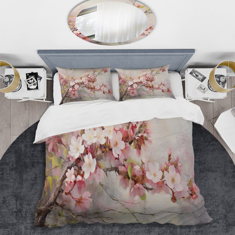 Ensemble de housse de couette Apple Blossom Impressionist Spring - Apple Blossom
