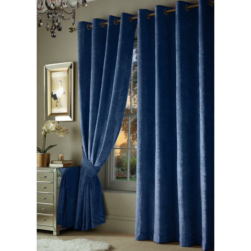 Malaki Sheer Pair, Navy Blue, 167 W x 183 D cm