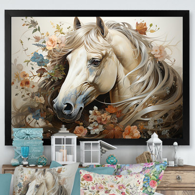 «Blooming Horse symbolism I» - art mural cheval
