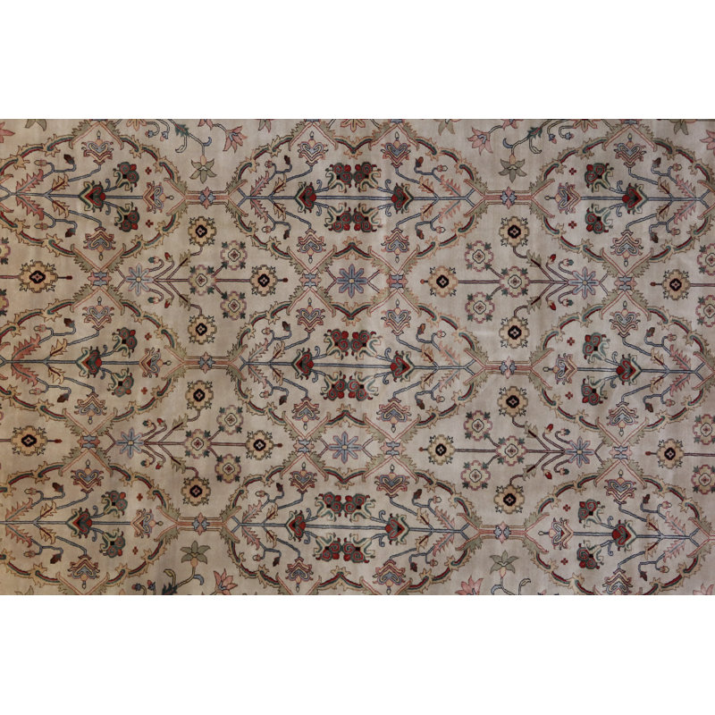 One-of-a-Kind Oriental Hand-Knotted Wool Green/Brown/Ivory Area Rug