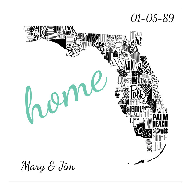 Décalcomanie murale personnalisée floride, H 20 po x l 20 po, Oui